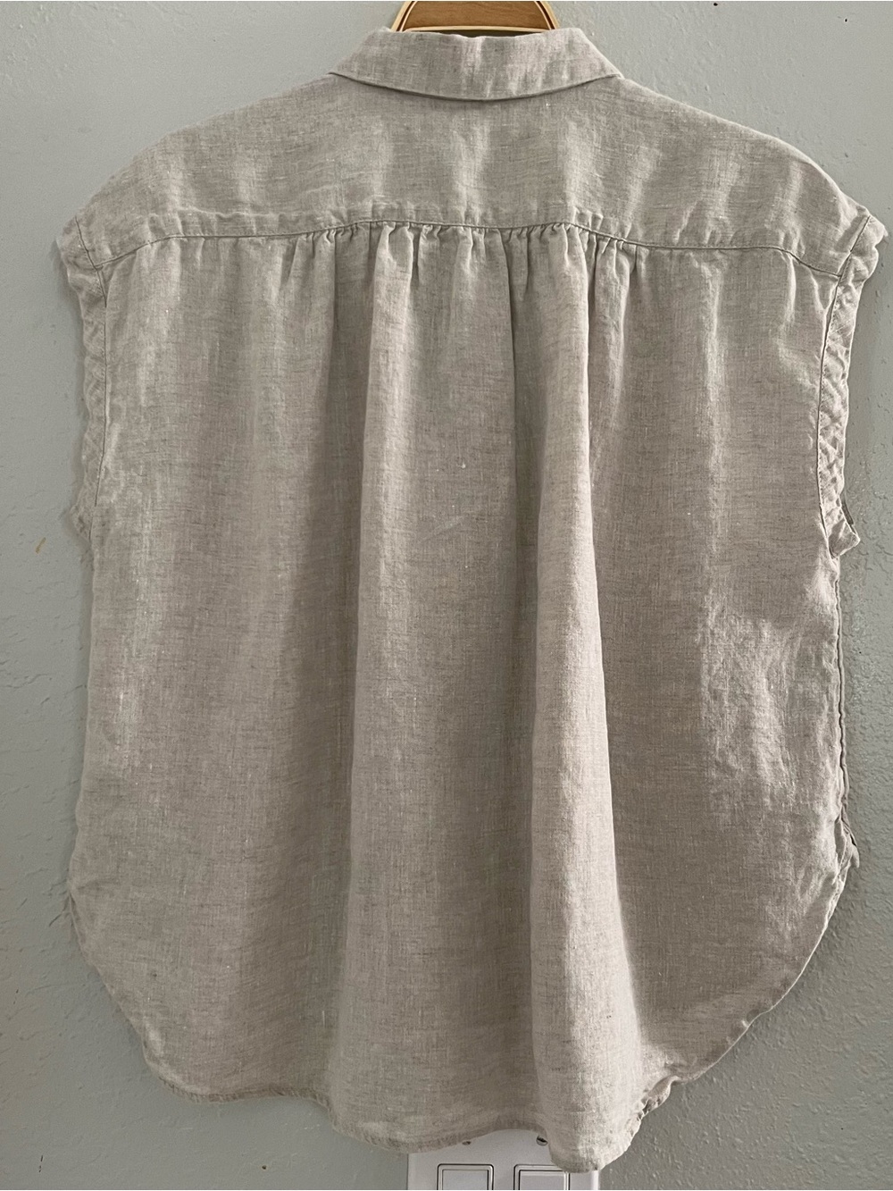 J.Crew New Capitaine shirt top in Baird McNutt Irish linen relaxed fit Sz S - Picture 5 of 9